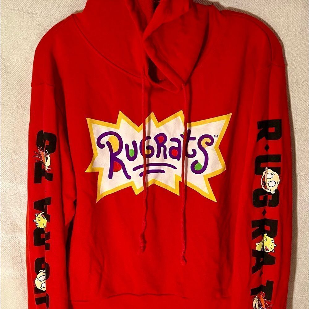Rugrats Hoodie Red Sweatshirt Unisex Vintage Style Nickelodeon.